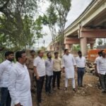 थेऊरफाटा येथील उड्डाणपुलाची, आमदार ज्ञानेश्वर कटके यांच्याकडून पाहणी, दर्जेदार कामाच्या सूचना.